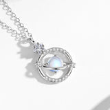 925 Silver Necklace with Moonstone Pendant