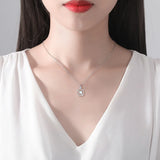 925 Silver Necklace with Moonstone Pendant