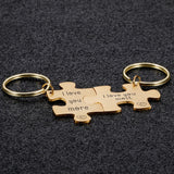 Puzzle Key Chain Anniversary Gift Couple Keychain Jewelry for Women