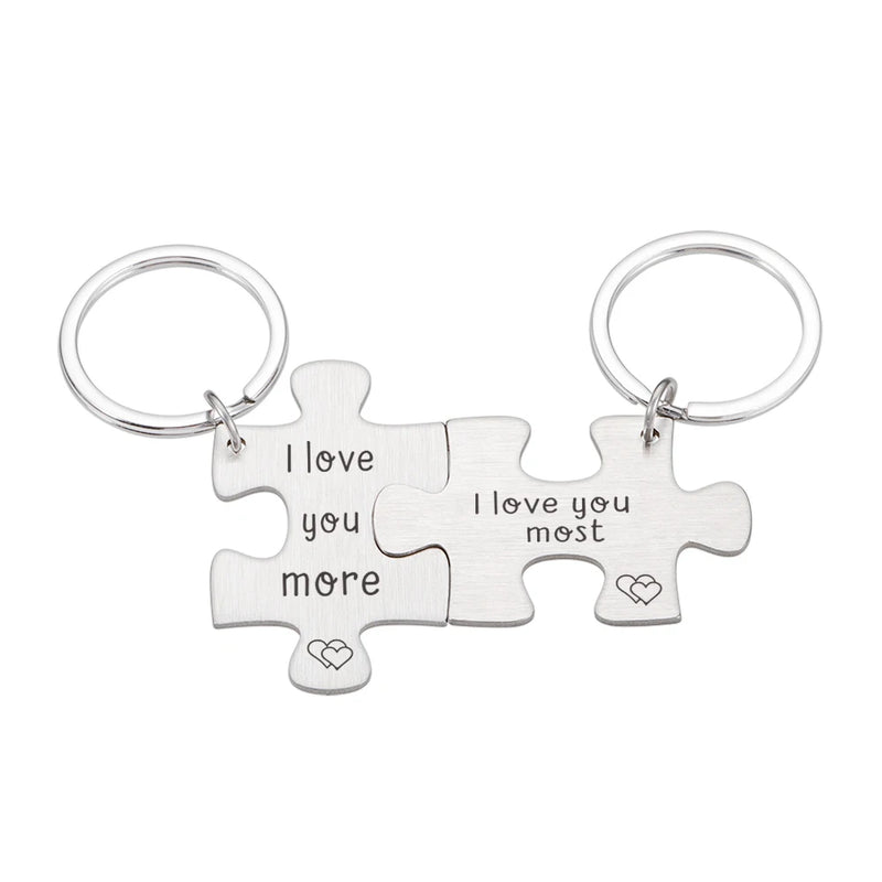 Puzzle Key Chain Anniversary Gift Couple Keychain Jewelry for Women