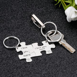 Puzzle Key Chain Anniversary Gift Couple Keychain Jewelry for Women