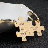 Puzzle Key Chain Anniversary Gift Couple Keychain Jewelry for Women