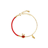 Rabbit Year Sterling Silver Red Rope Bracelet Female Life Year