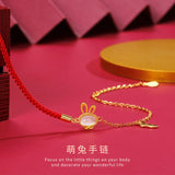 Rabbit Year Sterling Silver Red Rope Bracelet Female Life Year