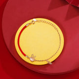 Rabbit Year Sterling Silver Red Rope Bracelet Female Life Year