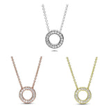 Radiant Hearts Forever Crystal Necklace 925 Sterling Silver Bead Charm Jewelry