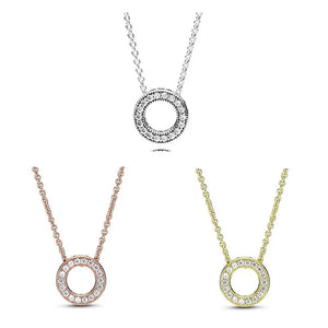 Radiant Hearts Forever Crystal Necklace 925 Sterling Silver