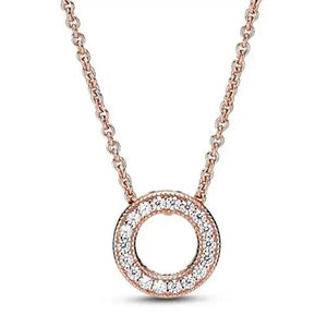 Radiant Hearts Forever Crystal Necklace 925 Silver Charm Jewelry