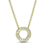 Radiant Hearts Forever Crystal Necklace 925 Silver Charm Jewelry