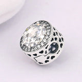 Radiant Hearts Crystal Beads Clip Lock Stopper Beads 925 Sterling Silver Charm