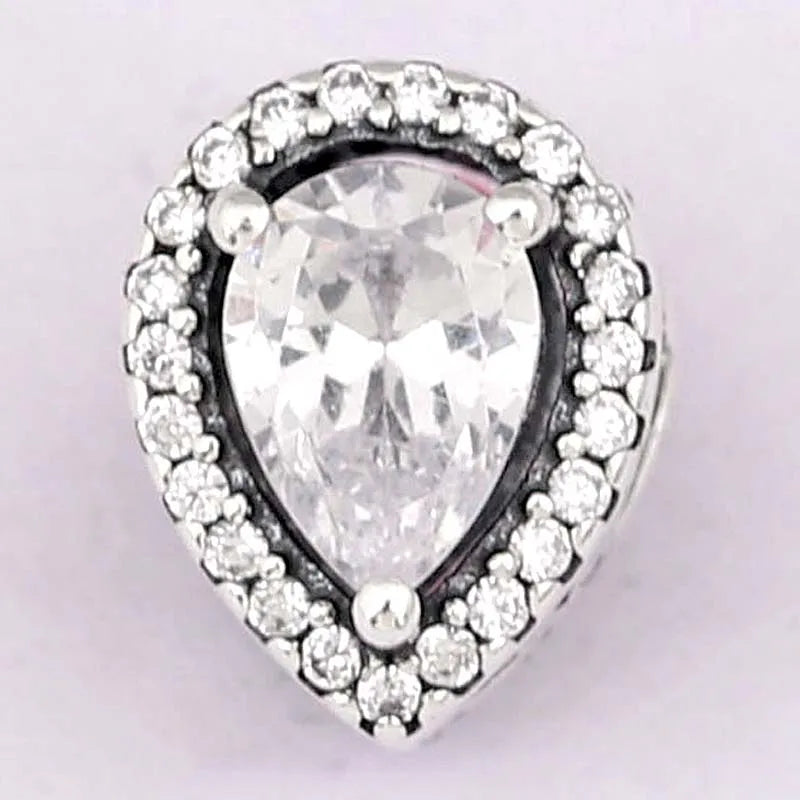 Crystal Bead 925 Silver Charm Bracelet Bangle DIY Jewelry