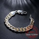 925 Sterling Silver Charm Bracelet 10MM for Men and Women with S925 Stamp