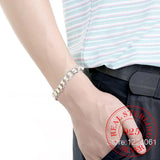 925 Sterling Silver Charm Bracelet 10MM for Men and Women with S925 Stamp
