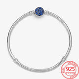 S925 Sterling Silver Heart Clasp Bracelet Gem Bracelet for Charms