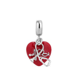 925 Silver Dentist Nurse Heart Pendant for Bracelet Necklace DIY Jewelry