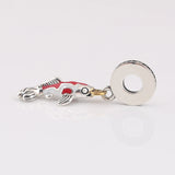 Red Enamel Fortune Carp Pendant Beads 925 Silver Charm Bracelet DIY Jewelry