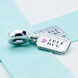 Heart Hug & Kiss Love Coupon Pendant Beads for Charm Bracelet