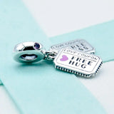 Heart Hug & Kiss Love Coupon Pendant Beads for Charm Bracelet