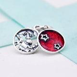 Red Enamel Santa Love Peace Joy Pendant Beads 925 Sterling Silver Charm Bracelet