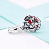 Red Enamel Santa Love Peace Joy Pendant Beads 925 Sterling Silver Charm Bracelet