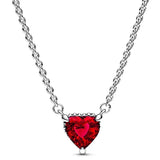 Red Heart Crystal Necklace 925 Silver Bead Charm Bracelet