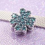 Four-Leaf Clover Crystal Clip Beads 925 Silver Charm Bracelet DIY Jewelry