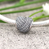 Ribbon Love Lines Crystal Charm Bracelet 925 Sterling Silver DIY Jewelry