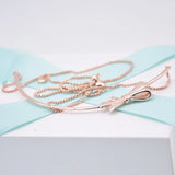 Rose Brilliant Bow 925 Sterling Silver Necklace