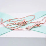 Rose Brilliant Bow 925 Sterling Silver Necklace