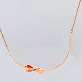 Rose Brilliant Bow 925 Sterling Silver Necklace