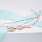 Rose Brilliant Bow 925 Sterling Silver Necklace