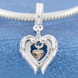 Rose Club Angel Wings & Heart Pendant Beads Fit 925 Sterling Silver Charm