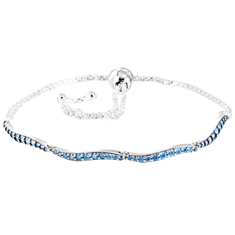 Rose Classic Tennis Sparkling Strand Adjust Bangle