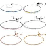 Rose Classic Tennis Sparkling Strand Adjust Bangle