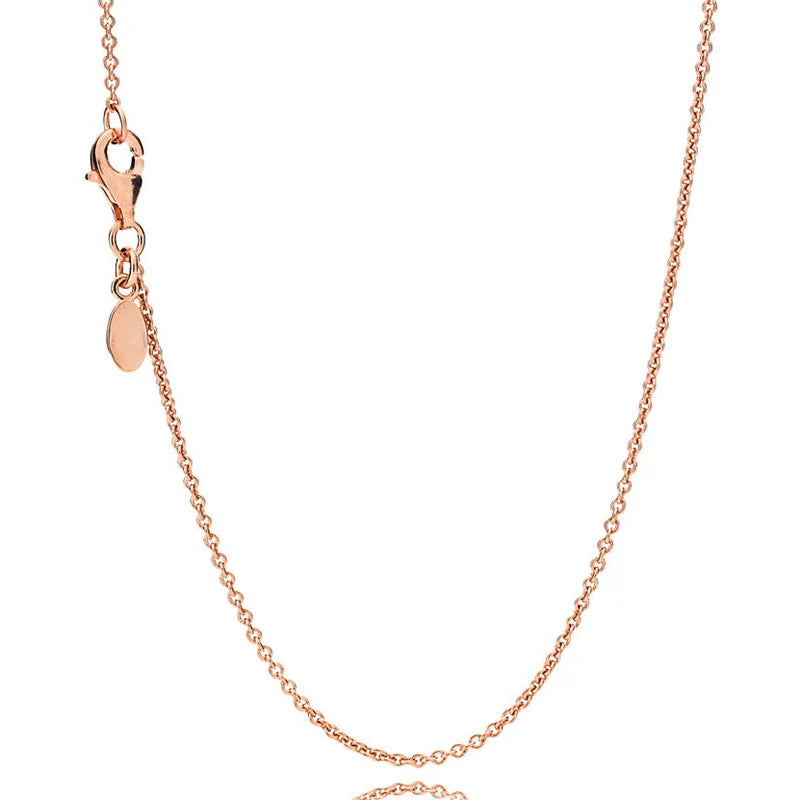 Rose Silver Shine Anchor Chain Necklace for 925 Sterling Silver Charm