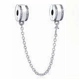 Rose Insignia Crystal Safety Chain Clip Beads for Bracelet DIY Jewelry