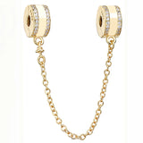 Rose Insignia Crystal Safety Chain Clip Beads for Bracelet DIY Jewelry