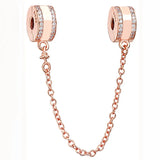 Rose Insignia Crystal Safety Chain Clip Beads for Bracelet DIY Jewelry