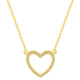 Rose Loving Hearts Crystal Necklace 925 Sterling Silver Charm DIY Jewelry