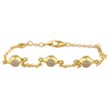 Rose Modern LovePods Bracelet with Crystal Chain for 925 Sterling Silver Bangle