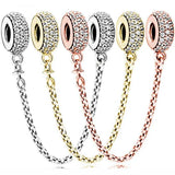 Rose Pave Crystal Beads for 925 Sterling Silver Bracelet DIY