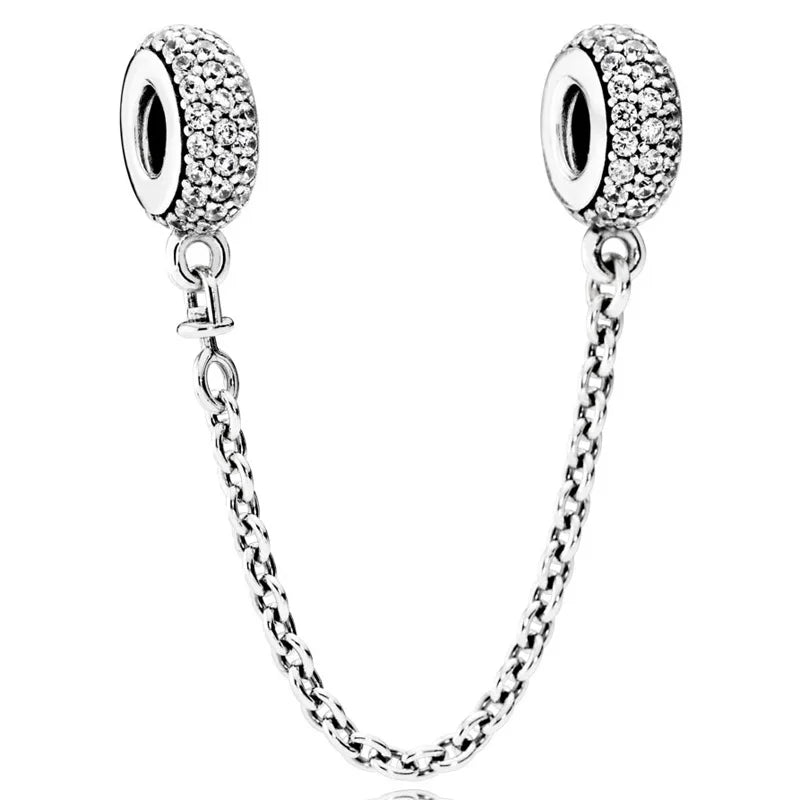 Rose Pave Crystal Beads for 925 Sterling Silver Bracelet DIY