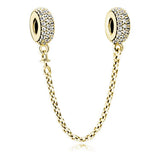 Rose Pave Crystal Beads for 925 Sterling Silver Bracelet DIY