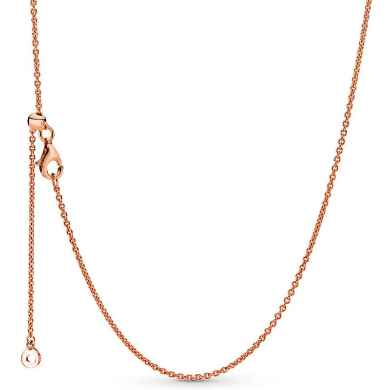 Rose Signature Link Chain Necklace 925 Sterling Silver