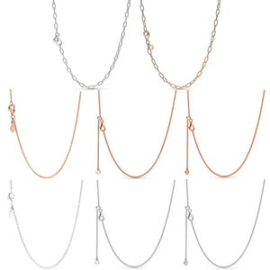 Rose Signature Link Chain Necklace 925 Sterling Silver