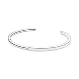 Rose & Silver Logo Signature Bracelet Bangle 925 Sterling Silver Jewelry