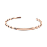Rose & Silver Logo Signature Bracelet Bangle 925 Sterling Silver Jewelry