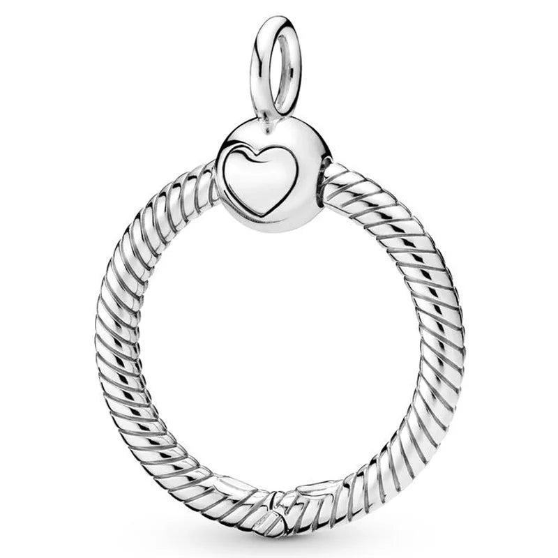 Rose & Silver Moments O Necklace Pendant 925 Sterling Silver Charm Jewelry