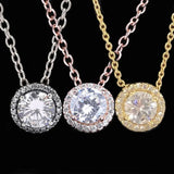 Rose Sparkle Crystal Necklace 925 Sterling Silver Women Europe Diy Jewelry