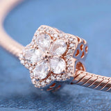 Rose Sparkling Snowflake Daisy Flower Bracelet Charm